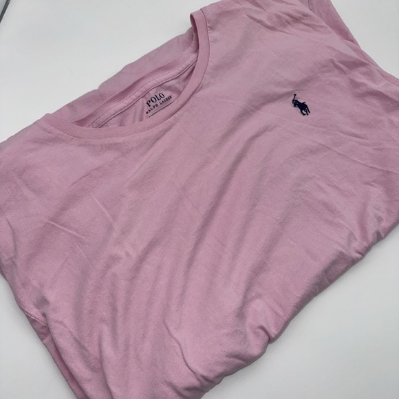 Polo Ralph Lauren Short Sleeve T Shirt Womens  2XL Pink Cotton Blue Pony - Picture 1 of 9
